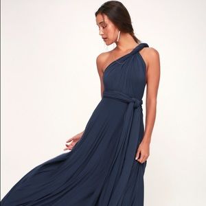 Lulu’s TRICKS OF THE TRADE NAVY BLUE MAXI DRESS